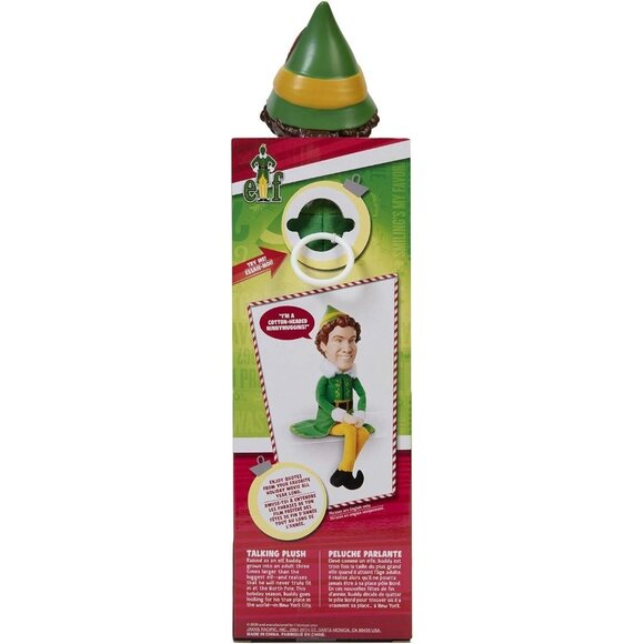 BUDDY THE ELF Jakks Pacific Plush Talking Toy Says 15 Movie Phrases 12" tall NEW - Picture 2 of 6